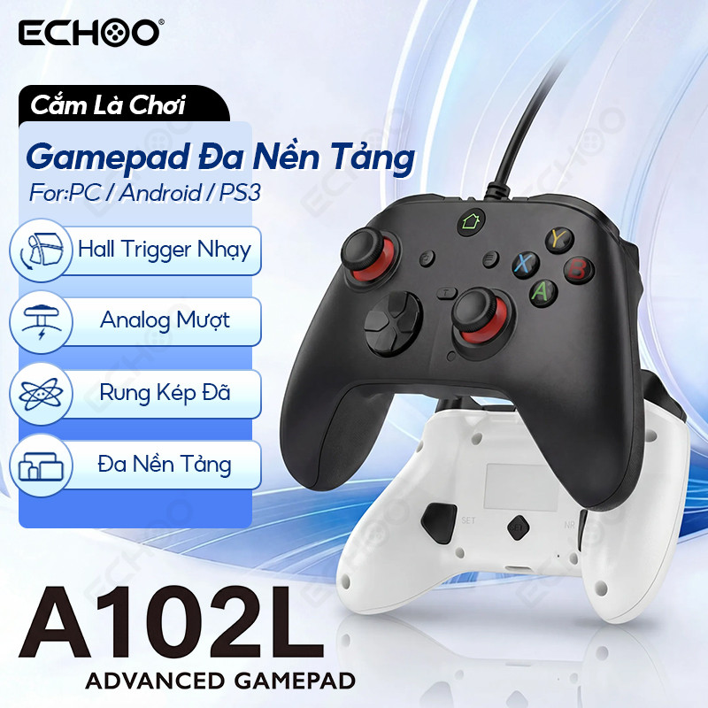 Tay Cầm Chơi Game Gamepad USB Rung Kép Hall Trigger Controller Gaming Cho Android PC PS3 Steam