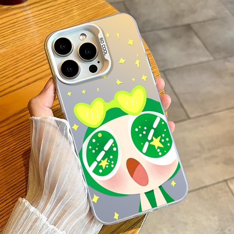 Shiny Green Girl Thích hợp cho iPhone 17 14 Vỏ bảo vệ điện thoại di động Hàn Quốc chống bẩn 16 ProMa