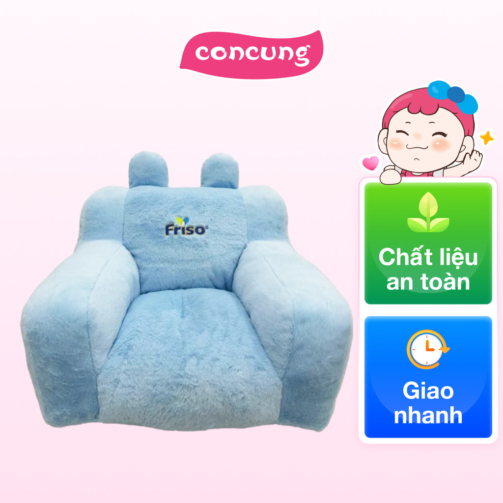 QT_CC_Sữa bột Friso_Sofa lông thỏ cho bé màu xanh thêu logo Friso (HCK)