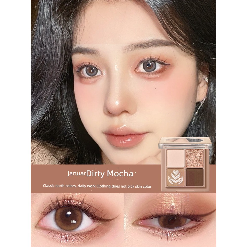 phấn mắt odbo phấn mắt Bảng phấn mắt bốn màu chính thức Cazilan ins Glitter