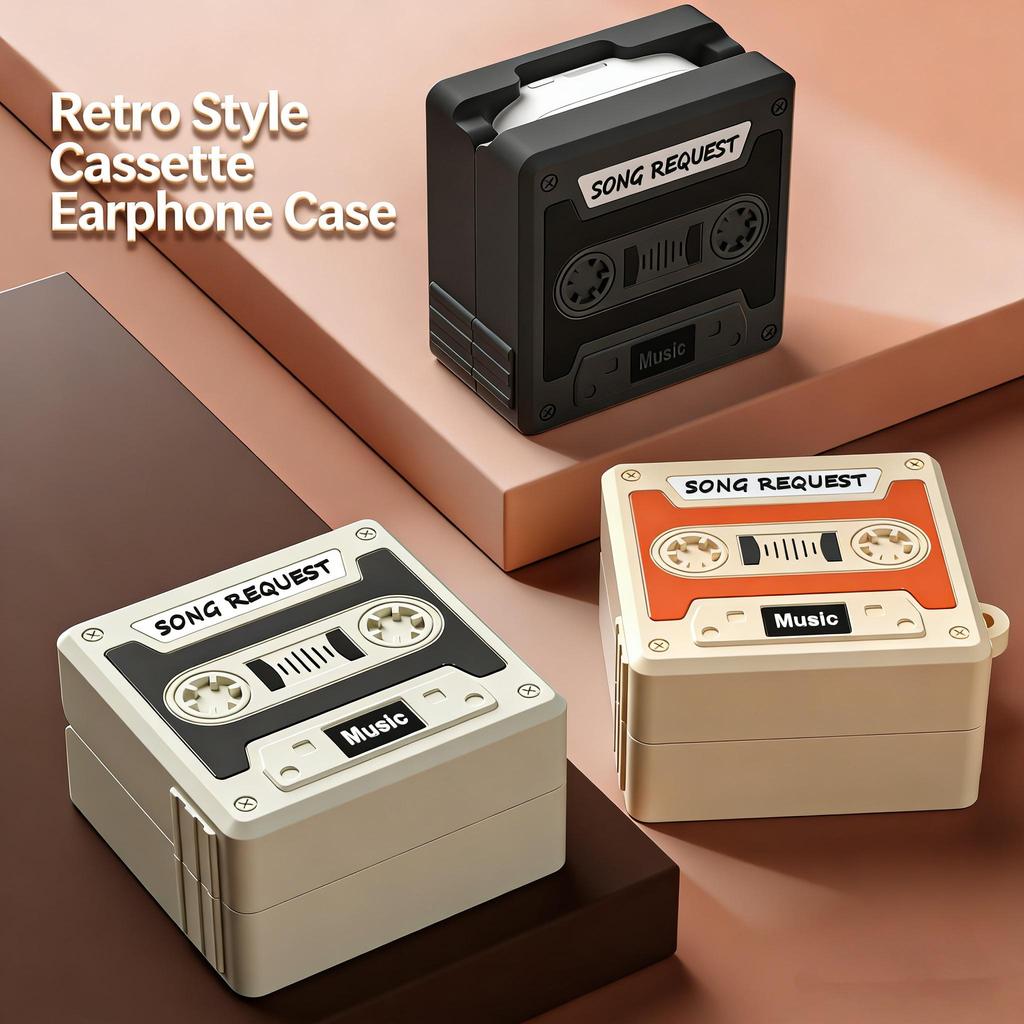 Dành Cho Samsung Galacy Buds Live 4 PRO 2FE Retro Cassette Băng Bảo Vệ Vỏ Silicon