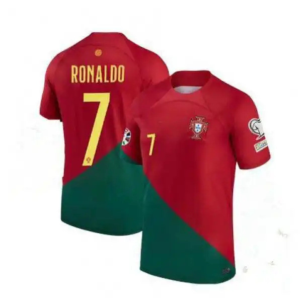 Áo đấu Ronaldo Bồ Đào Nha, Áo bóng đá sân nhà, Unisex, Kích thước lớn, Bộ sưu tập cốc 2024, Bộ đội t