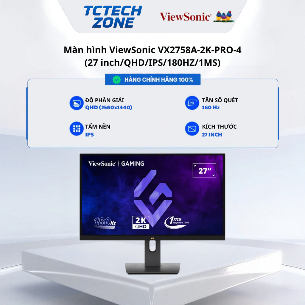 MÀN HÌNH MÁY TÍNH ViewSonic VX2758A-2K-PRO-4  27” 2K 180Hz Gaming Monitor Chính Hãng