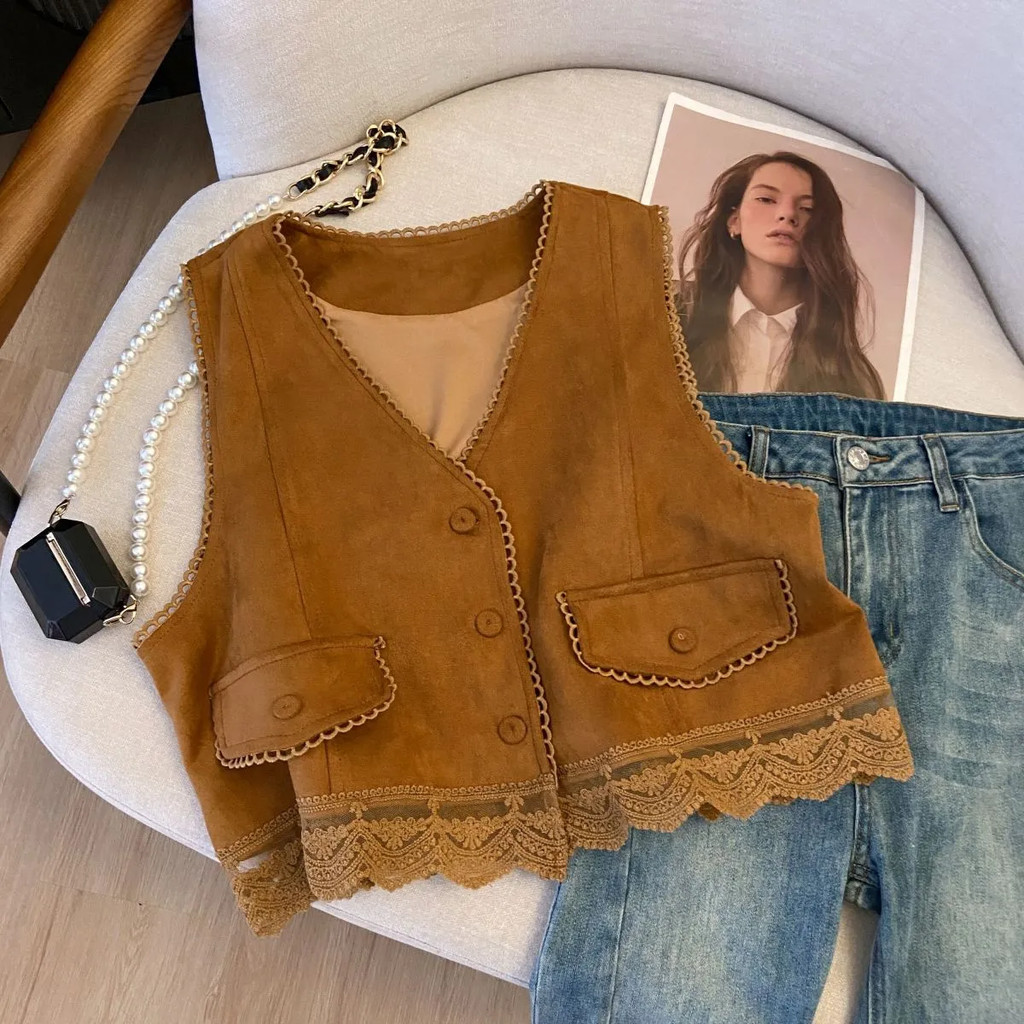 Ren Khâu Buckskin Vest Nữ Du Lịch Đa Năng Áo Vest Dân Tộc Rời