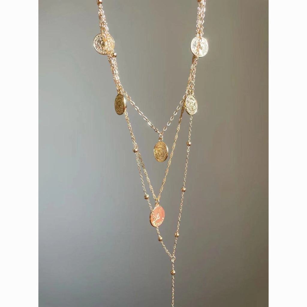 5ya Vintage jewelry round personalized women's fashion necklace hot-selling multi-layer long alloy b