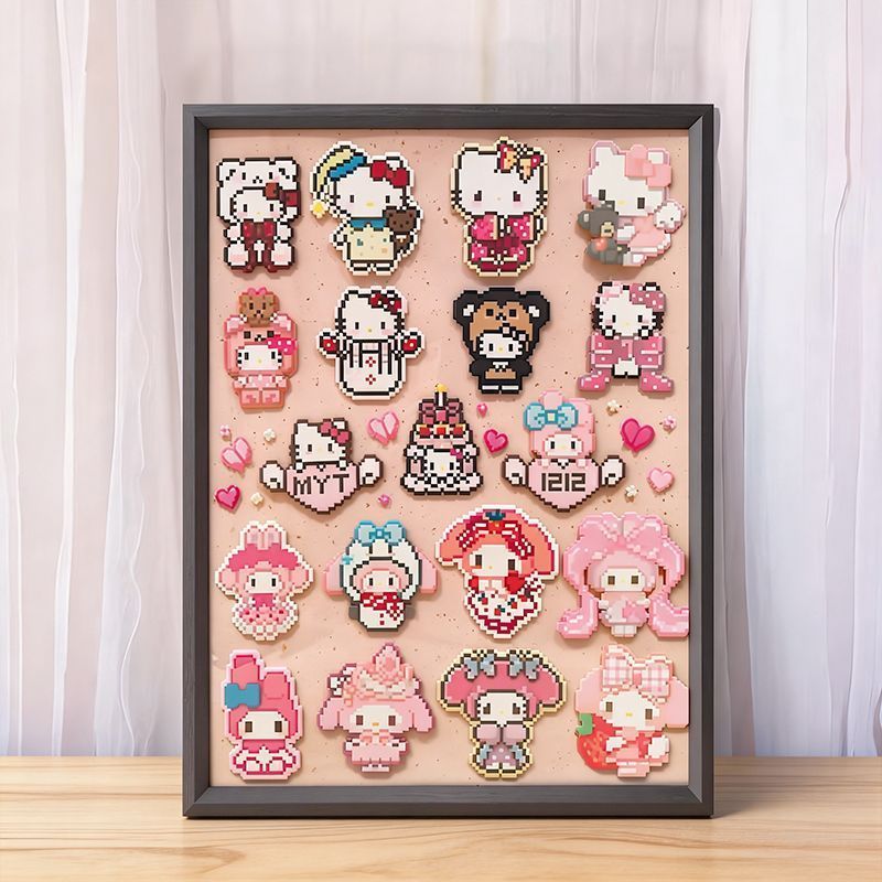 Kitty Kitty Kitty Hello Kitty Đậu Đánh vần Màn Hình Khung Ảnh Handmade Sáng Tạo DIY Quà Tặng Trang T