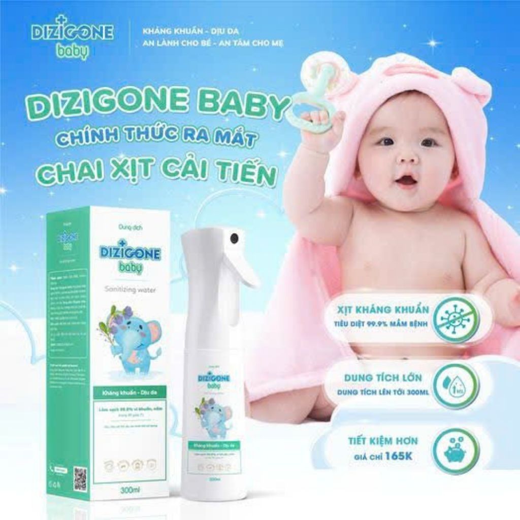 Xịt kháng khuẩn Dizigone baby bảo vệ cho bé từ sơ sinh 100ml/300ml