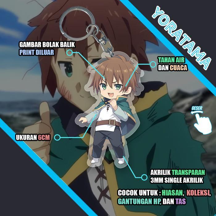 Gantungan Kunci Konosuba Aqua Kazuma Megumin, Keychain Anime Lucu - Kazuma