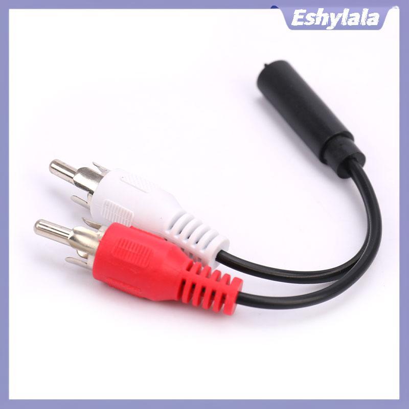 Eshylala 3.5mm RCA Nữ kết nối ja Stereo Cable Y cắm vào 2 RCA Nam Adapter Cable