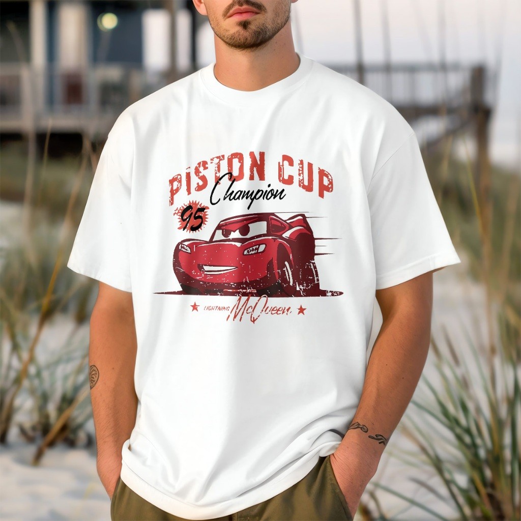 Áo Thun Oversize in hình Lightning McQueen Vương quốc xe hơi Tia chớp McQueen Pixar Cars 654