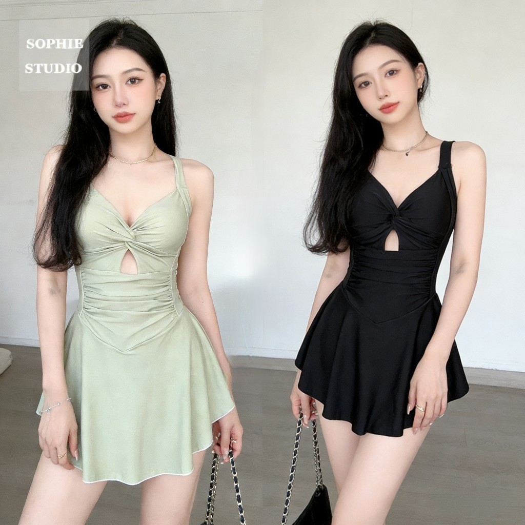 Đồ bơi một mảnh mới cho nữ, chất liệu polyester, thiết kế cut-out xoắn thắt nút, ôm sát cơ thể gợi cảm, phù hợp cho phái đẹp mặc ở bãi biển và hồ bơi. | BigBuy360 - bigbuy360.vn