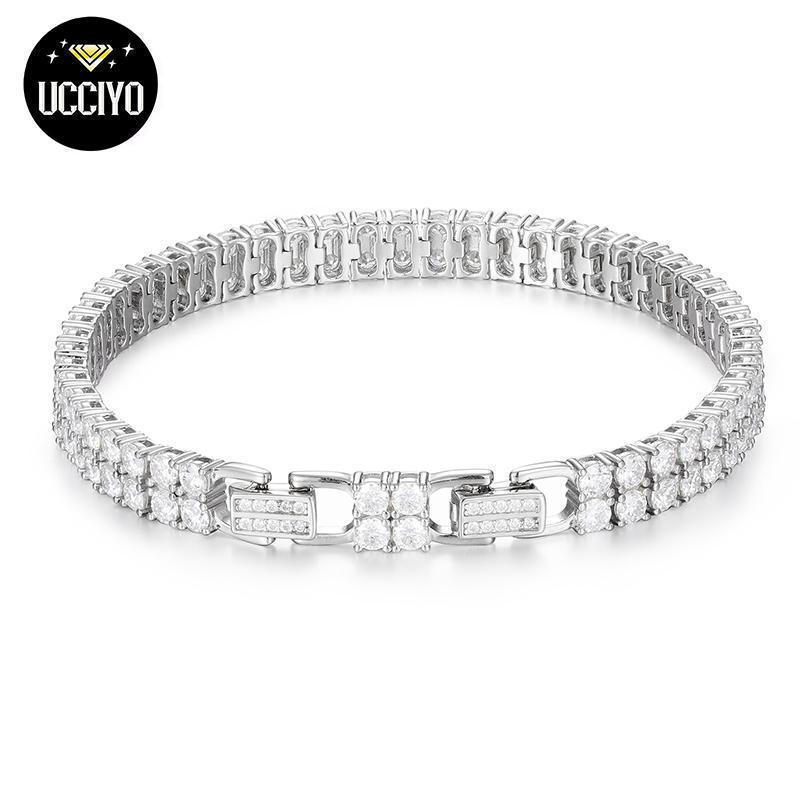 Vòng tay quần vợt moissanite lab-grown dành cho nữ, kích cỡ điều chỉnh từ 8.8 đến 10.4 carat