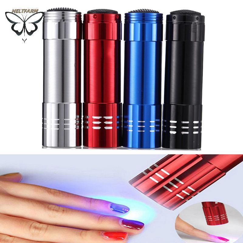 GOLD Nail Droger Mini 9 Led Verlichting Zaklamp Uv Lamp Draagbare Nail Gel Lamp VN