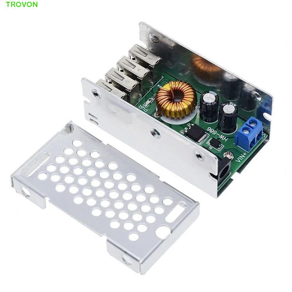 TROVON Bảng bước xuống 4USB Đầu ra DC-DC Mô-đun 4 cổng USB 5A 4 USB Bền với vỏ nhôm Mô-đun bước xuốn
