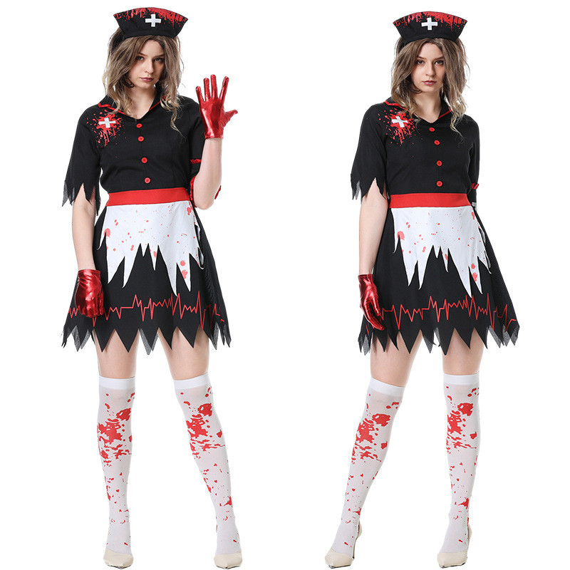 Đầm cosplay ma cà rồng y tá zombie cho Halloween