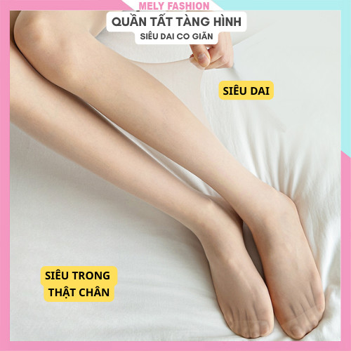 Quần tất da chân tàng hình Mely Fashion siêu mỏng dai co giãn thật chân thon gọn đều màu da màu đen 