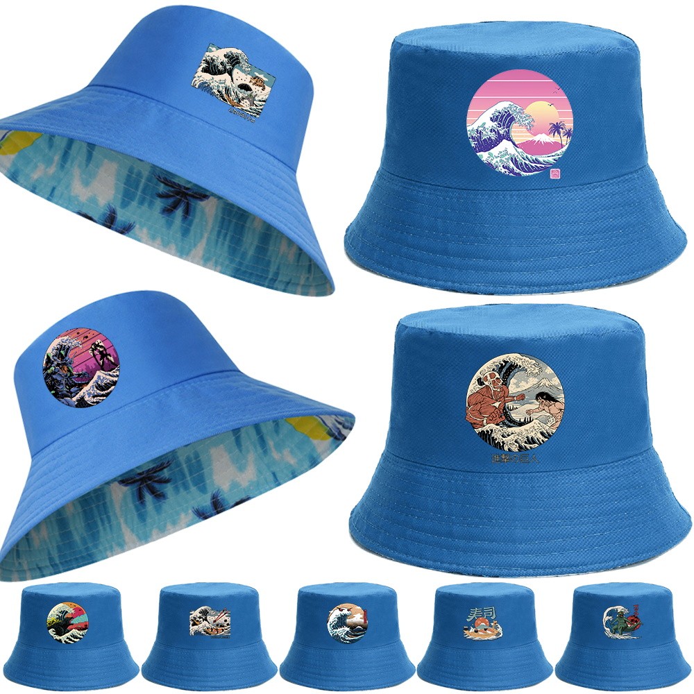 Fashionable fisherman hat Cotton Best seller UV protection Sunproof fisherman hat Double-sided wear 