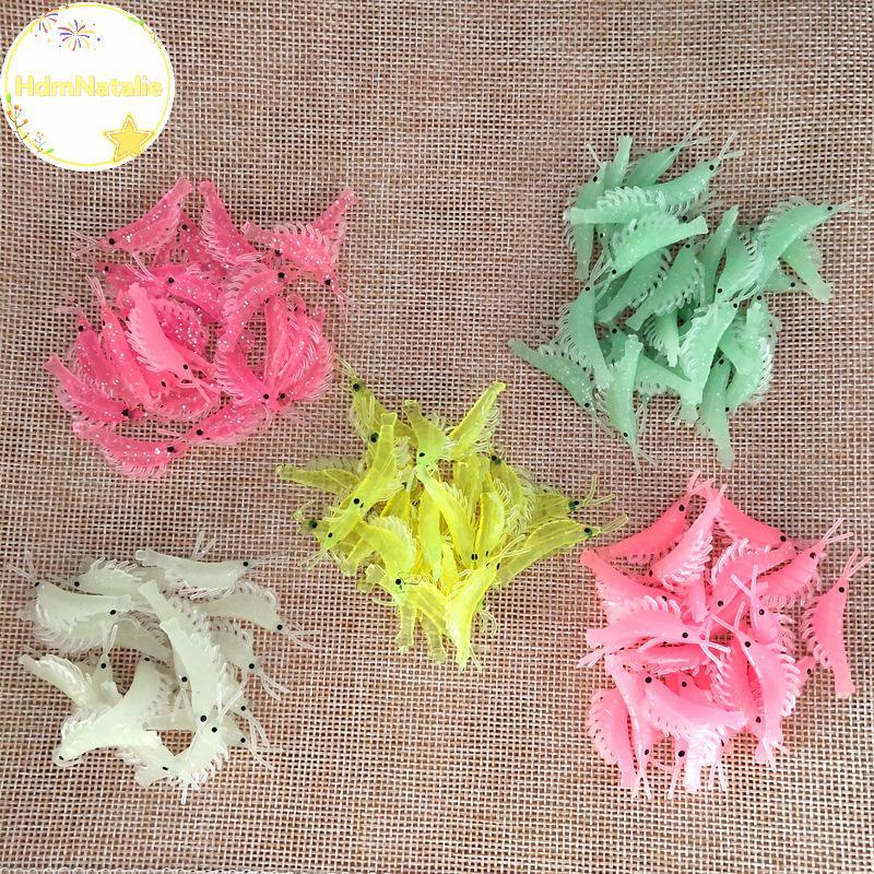 HDM Natalie 10 cái mồi mềm tôm mini chìm - Thiết kế siêu thực tế bền, có dạ quang phù hợp cho câu cá