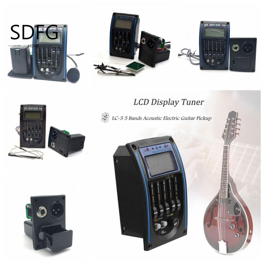 SDFG Band Acoustic Guitar Preamp, LC-5 / 4 5 Band Guitar Tuner System, Amplifier EQ Equalizer Kiểm s