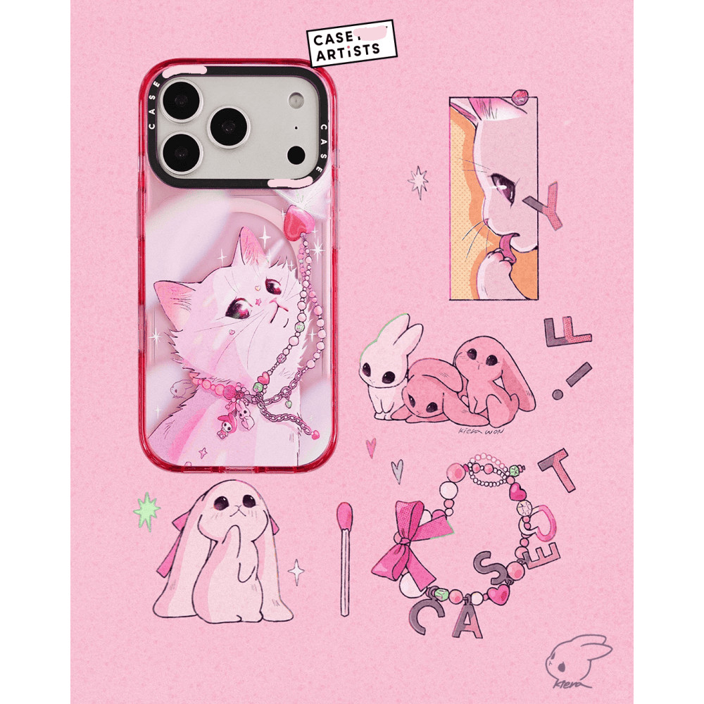 CASECASE X Kiera Won Starlight Pink Fizz & Peri Purple Clear Hard Từ Hút Tác Động Dành Cho Apple IPh