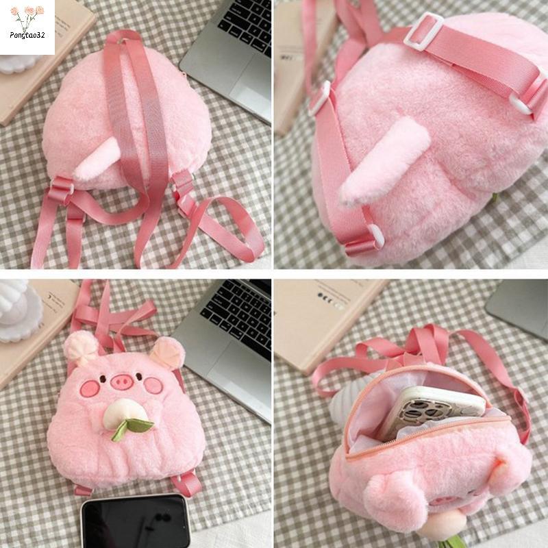 [pes] Phim hoạt hình Thỏ mới Khủng long Chim cánh cụt Mèo sang trọng Túi đeo vai bé gái 2024 Động vậ