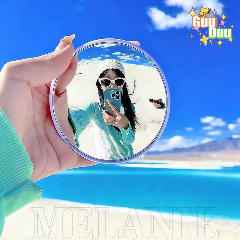 [GuuDuu] Gương lồi selfie cầm tay Mini - Huy hiệu du lịch Gương lồi - Gương selfie thời trang TikTok