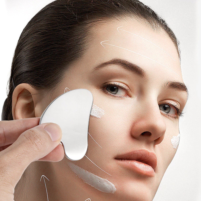 Dụng cụ chăm sóc da mặt Gua Sha bằng thép không gỉ Guasha cho mặt Kim loại Gua Sha Thắt chặt Massage