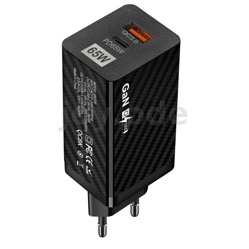 [GaN Tech] Bộ sạc USB PD 2 cổng USLION PD65W USB-C + USB-A PD QC3.0 Bộ chuyển đổi sạc tường sạc nhan