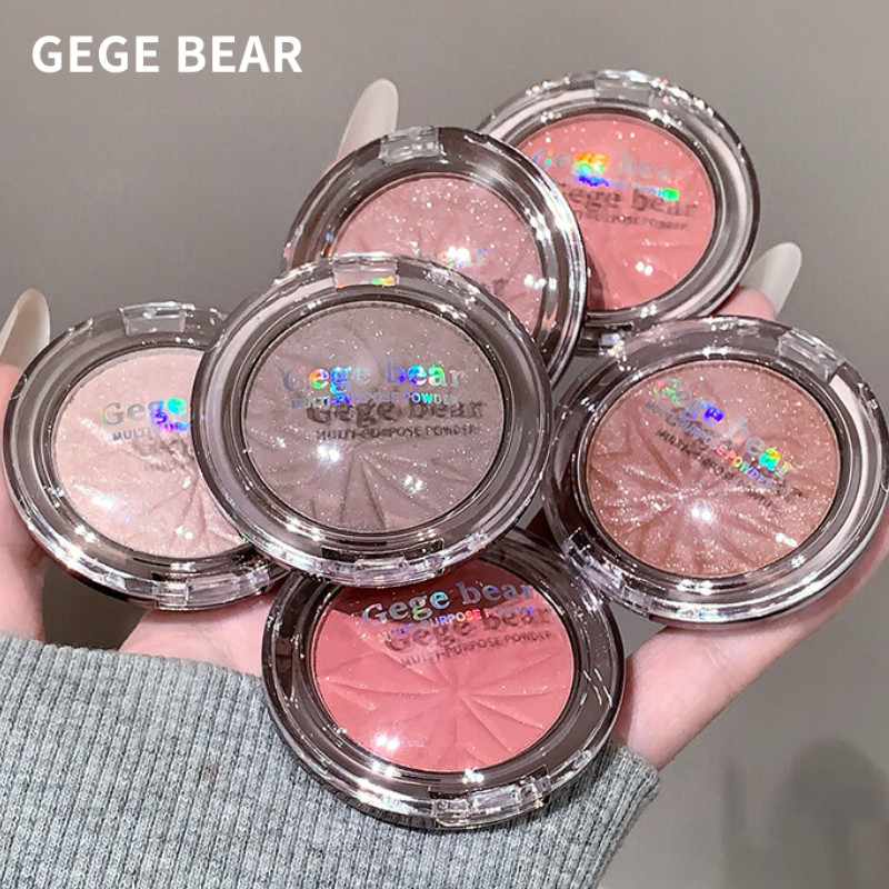 GEGE BEAR Hightlight Phấn Nhũ Đa Năng Hightlight Làm Sáng Kết Cấu Mịn Màng Phấn Má Hồng Tạo Khối Phấ