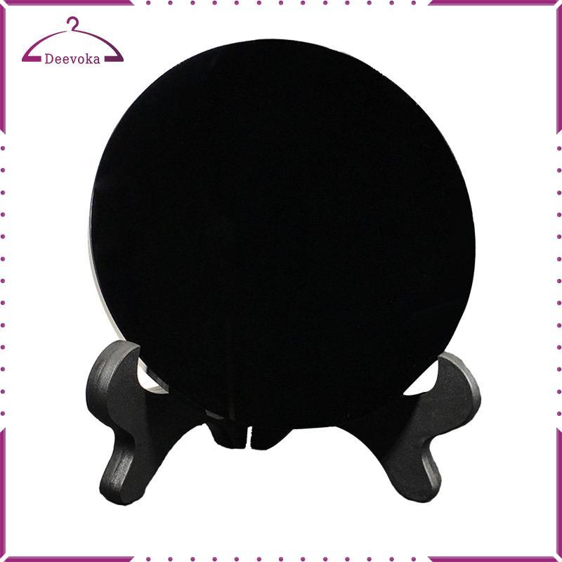 Phong Thủy Đen Obsidian Scriying Gương Đen Obsidian Đá Tròn Đĩa Với Mặt Sau Mịn Trang Trí Văn Phòng 