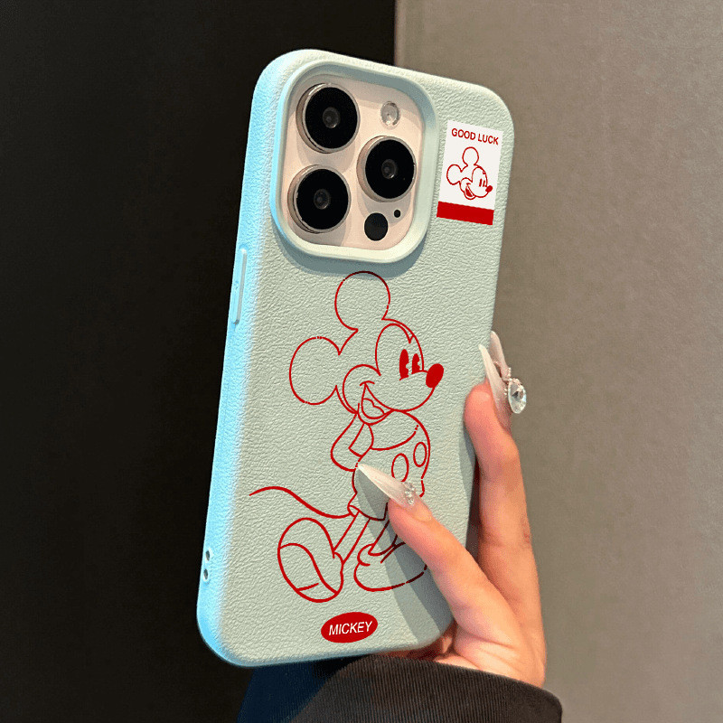 8 ️ ⃣ Hoạt Hình Thích Hợp Cho iphone16Pro Apple 14promax Vỏ Điện Thoại Silicon 13 Mickey 12 Hạt Da 1