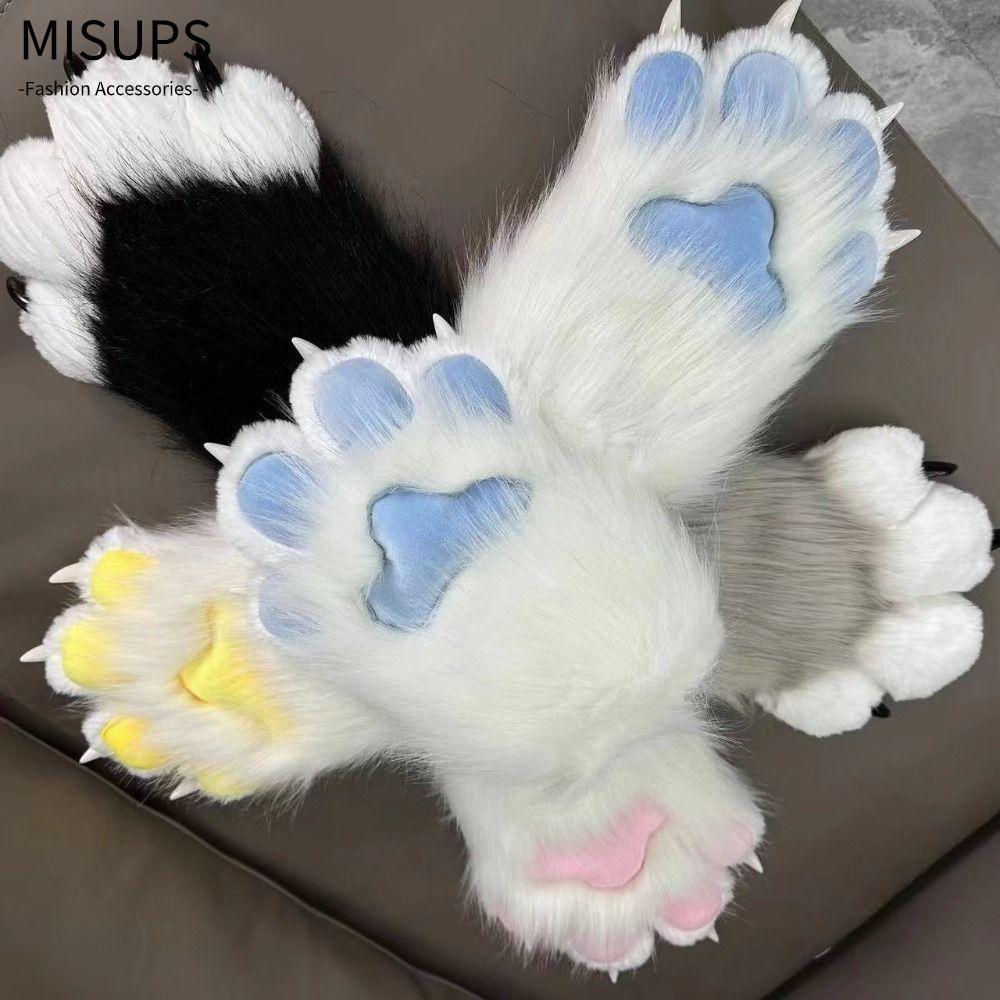 MISUPS Găng Tay Furry Squeaky - Đồ cosplay sang trọng và ấm áp