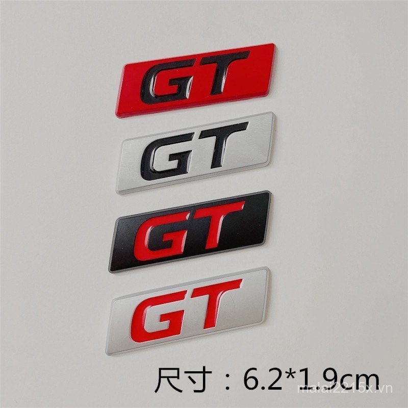Xe Cá Tính Ba Chiều GT Xe Miếng Dán Kim Loại Sửa Đổi Logo Xe Đuôi Logo Thân Nhãn Dán gt Bên Logo Sán