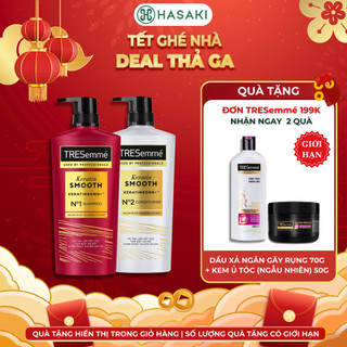  DAILY  Bộ Gội Xả TRESemmé Keratin Vào Nếp Suôn Mượt 640g + 620g Keratin Smooth Shampoo & Conditioner Hasaki 
