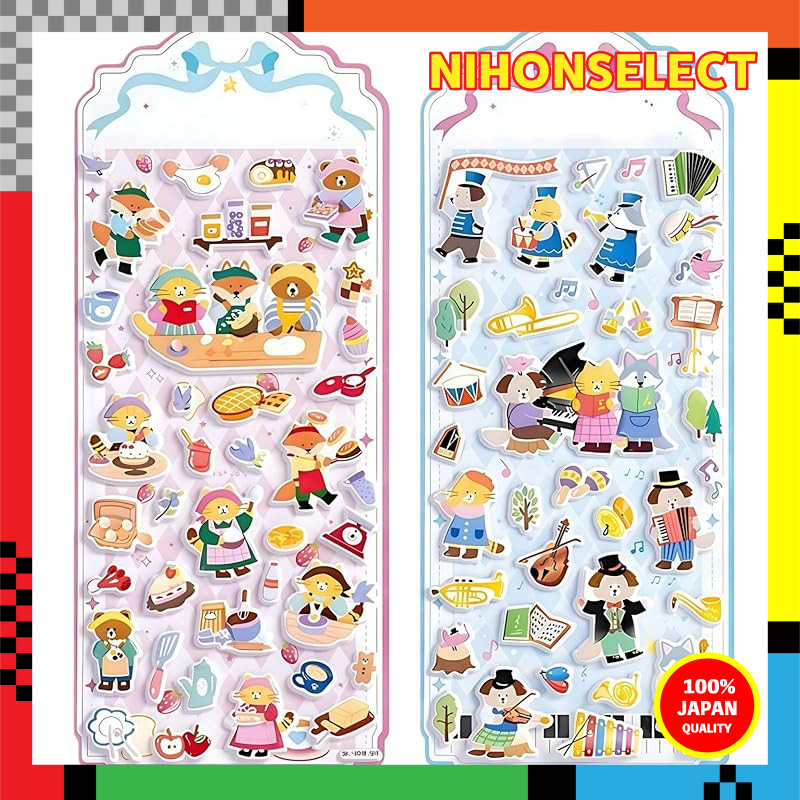 Wapik Puku Puku Stickers - 2-Pack Epoxy Resin Stickers for Kids, Versatile for Scrapbooking, Calenda