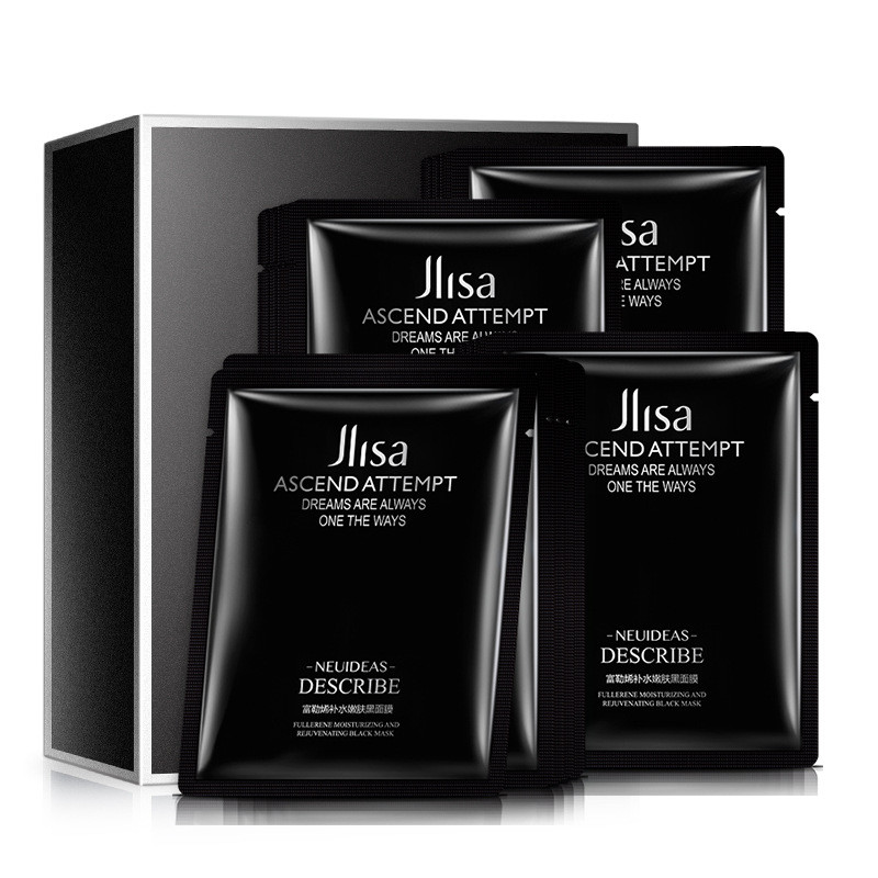 Pat 1 Shot 2 Hộp JLISA JLISA Fullerene Mặt nạ đen Miếng dán dưỡng ẩm Làm sáng lỗ chân lông thu nhỏ