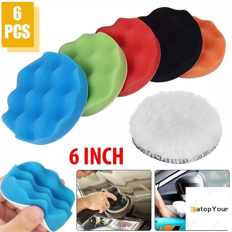 EatopYour 6 Pa 6 Inch pound Đánh Bóng Miếng Lót Cắt Miếng Bọt Biển Bộ Dụng Cụ Đánh Bóng Xe Ô Tô Bọt 