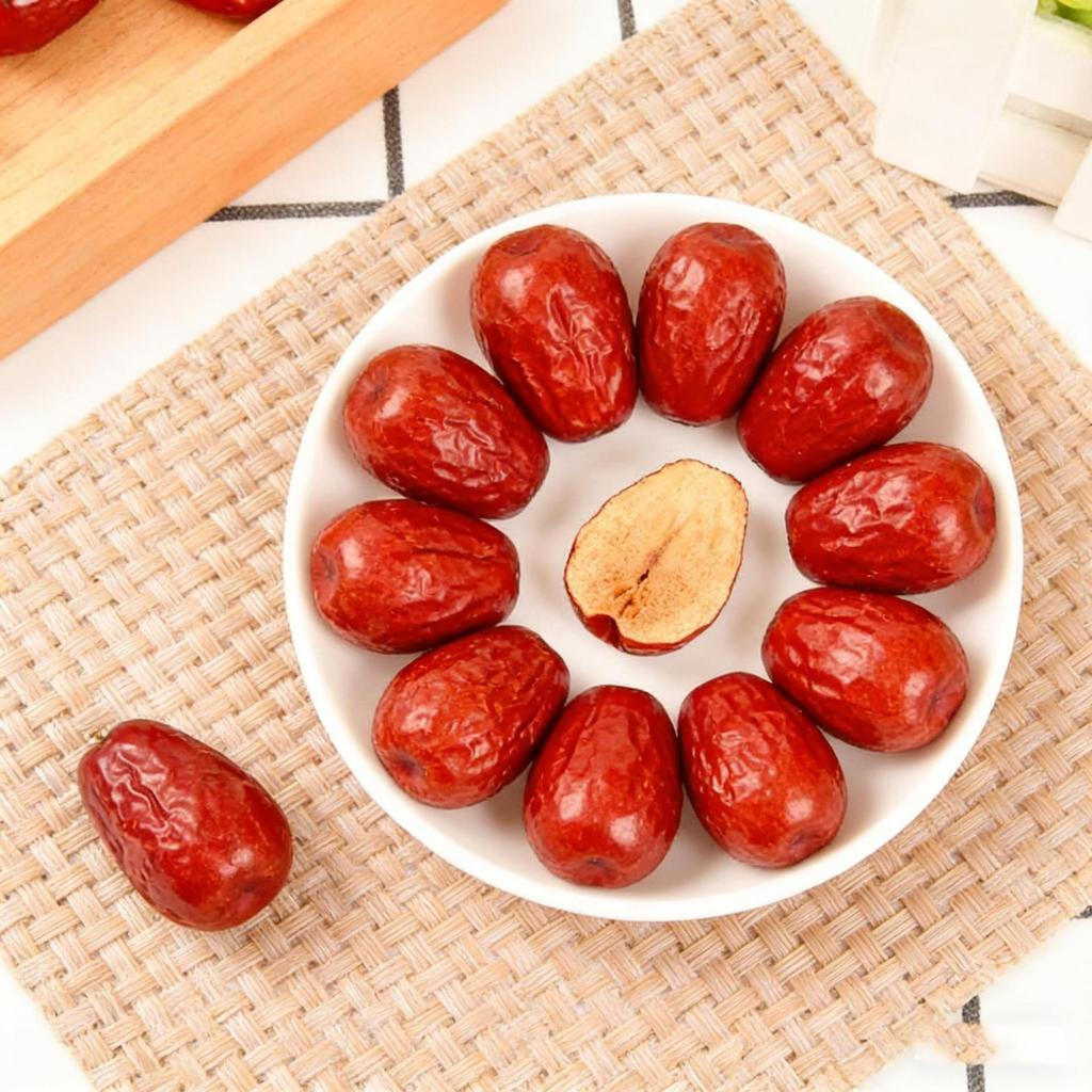 [Hàng có sẵn] Tân Cương Hetian Big Red Dates Washed New Dates Túi lớn Hetian Jujube Jade Dates Tân C