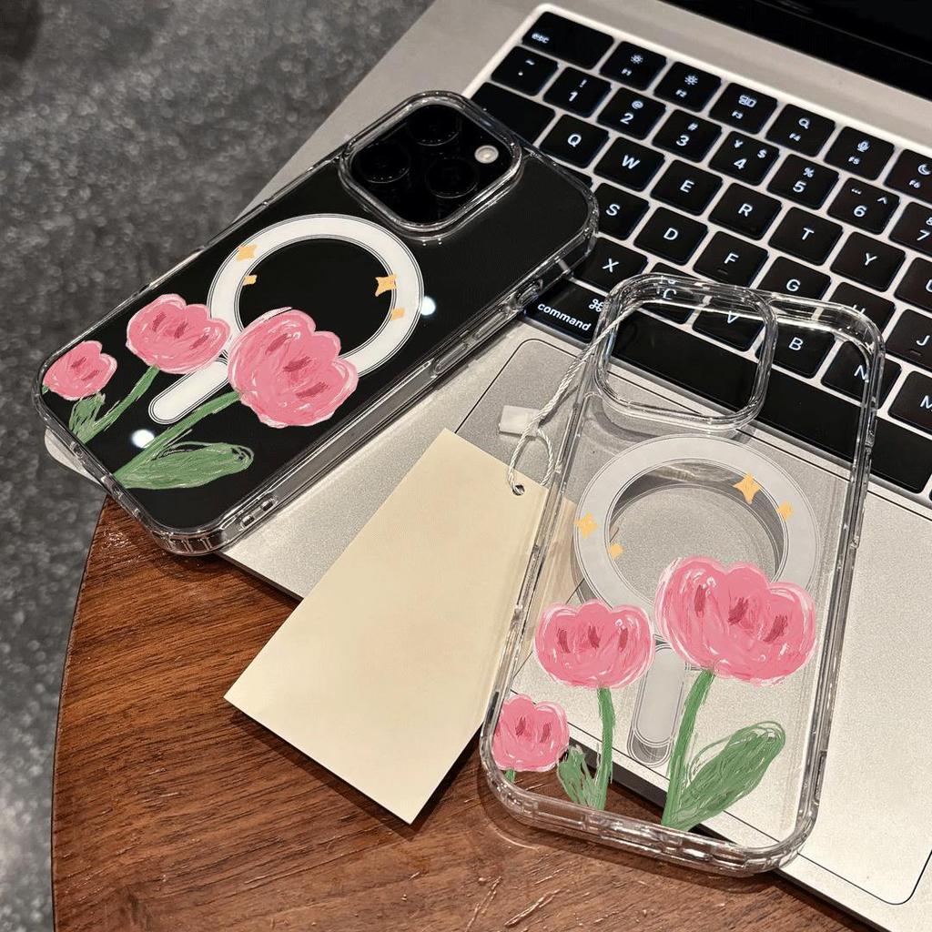 Tulip phù hợp với iPhone 17 iPhone 17 Air Transparent Charging Magnetic Phone case.