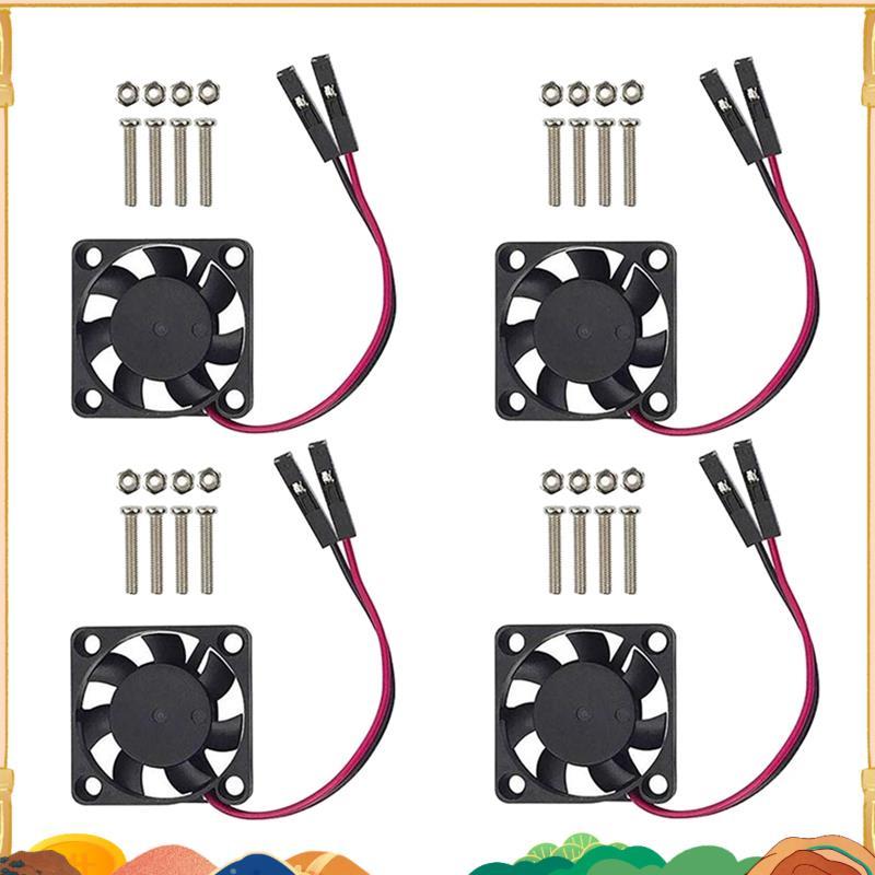 4 Quạt Làm Mát CPU Không Chổi Than Tản Nhiệt Tản Nhiệt 3.3V 5V Cho Raspberry Pi4 Pi3 B +, Pi 3, Pi 2