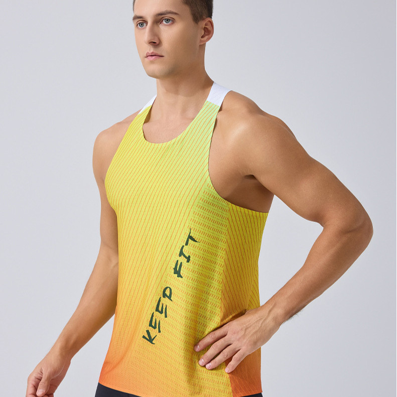 Quick-Dry Vest Men's Summer Running Training Sleeveless T-shirt Outdoor Fitness Marathon Waistcoat S