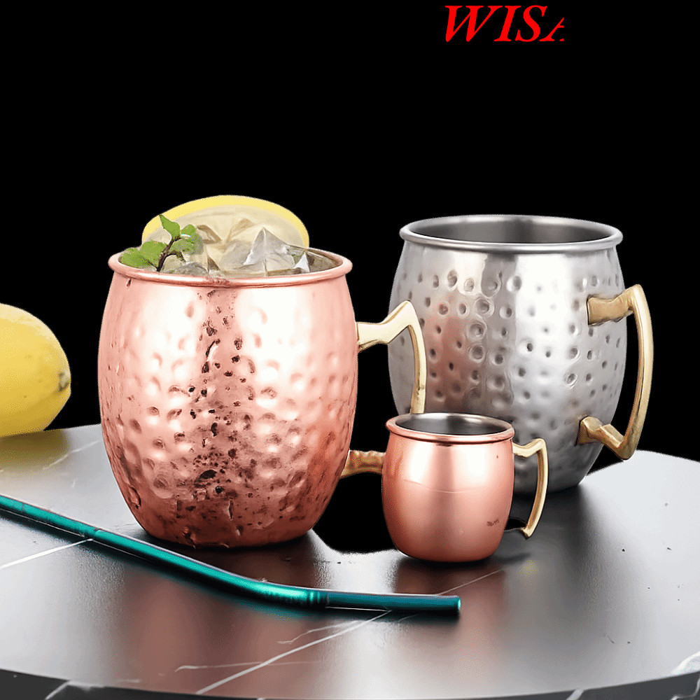 WISATHY Cốc Hammer Point, Cốc Cốc Mule Moscow dày, Có Tay cầm đinh tán chắc chắn Búa 500ml Mịn Mosco