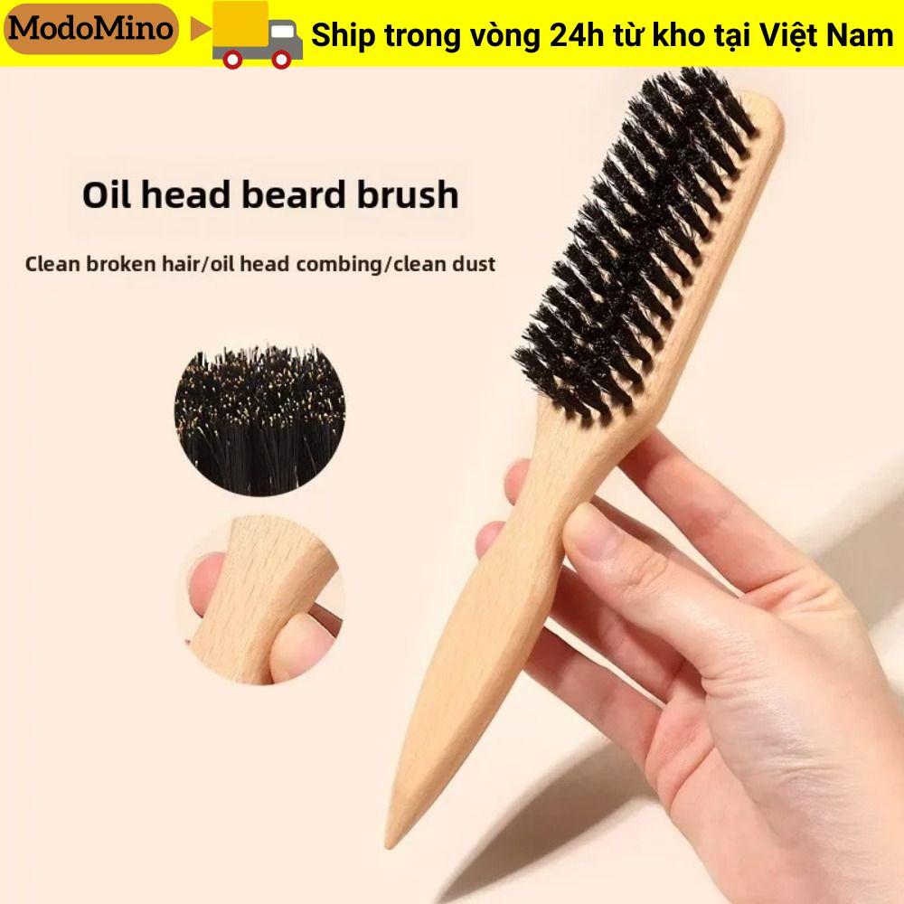 MODOMINO Boar Bristle Hair Brush, Backcombing Design Teasing Function Slick Back Hair Brush, Flyaway