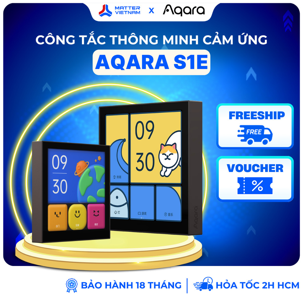 Aqara S1E Magic - Công Tắc Tích Hợp Màn Hình Cảm Ứng, Kết Nối Wifi, 3 Kênh Vật Lý - BẢN QUỐC TẾ