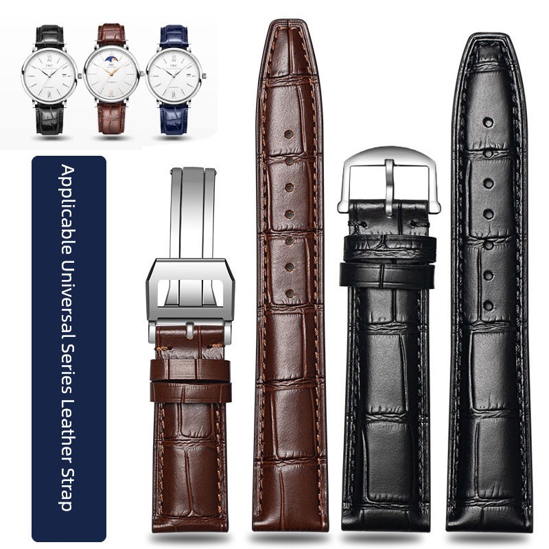 Thích hợp cho IWC Dây đeo đồng hồ da thật Botao Fino Pilot Hoàng tử bé Bồ Đào Nha Chronograph Dây đe