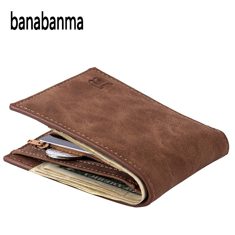 ví tiền nam học sinh ví tiền nam Ví Nam Ngắn Bifold Da PU Nam Ví Thời Trang