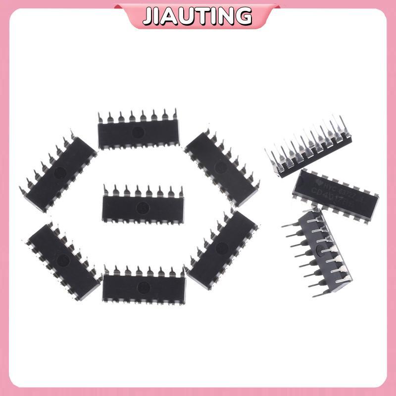 Jiauting 10 Chiếc CD4017BE 4017 CD4017 Bộ Chia Thập Kỷ IC Jiauting