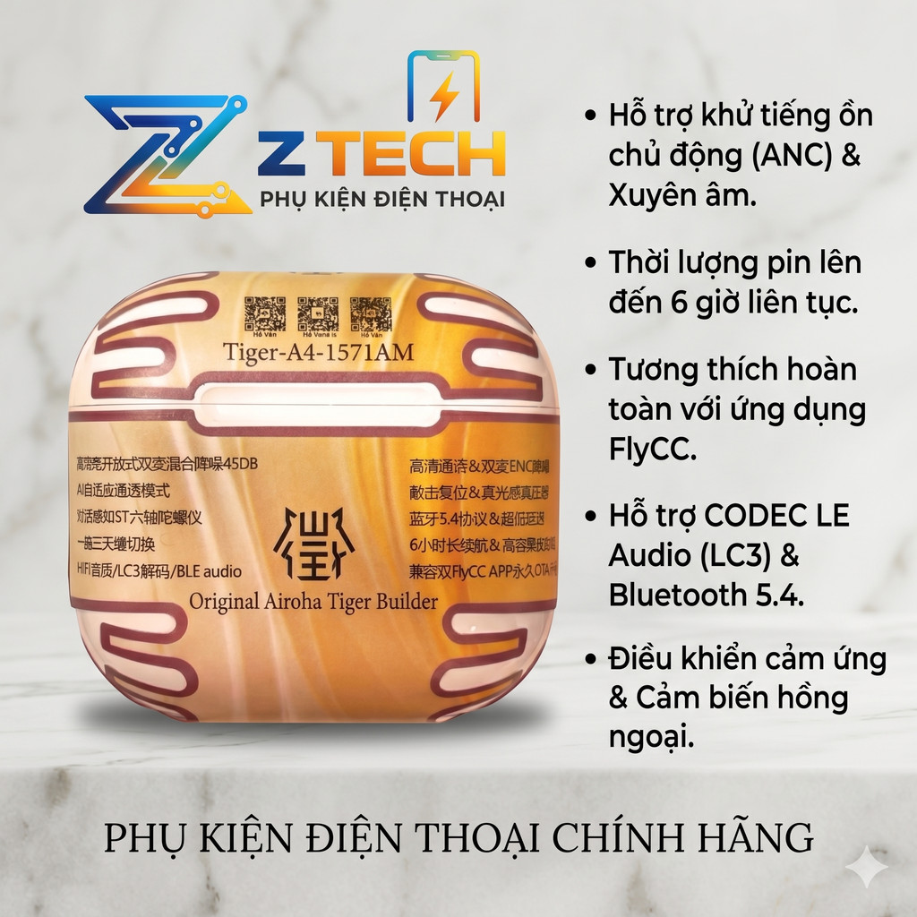 [ A4 ] Tai Nghe Hổ Vằn A4 1571AM/1563E  Chống Ồn ANC 45DB - Xuyên Âm HDR - Cảm Biến Hồng Ngoại