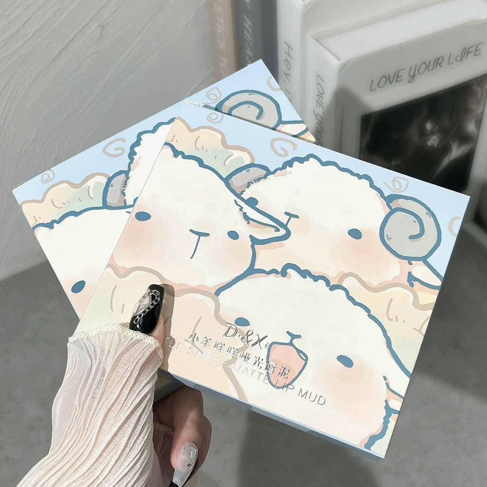 Lip Puree Set Matte Velvet White Bean Paste Color Lamb Baa Baa Baa Lip Glaze Hộp Quà Tặng