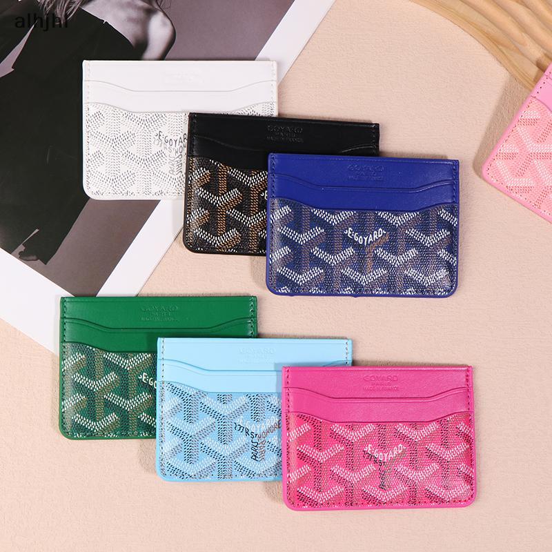 AL Mini PU Leather ID Card Holder Coin Purse Women Men Business Card Cover Bank Credit Card Box Slim